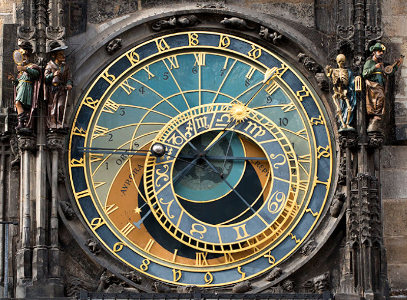 Dial of large medieval astronomical clock